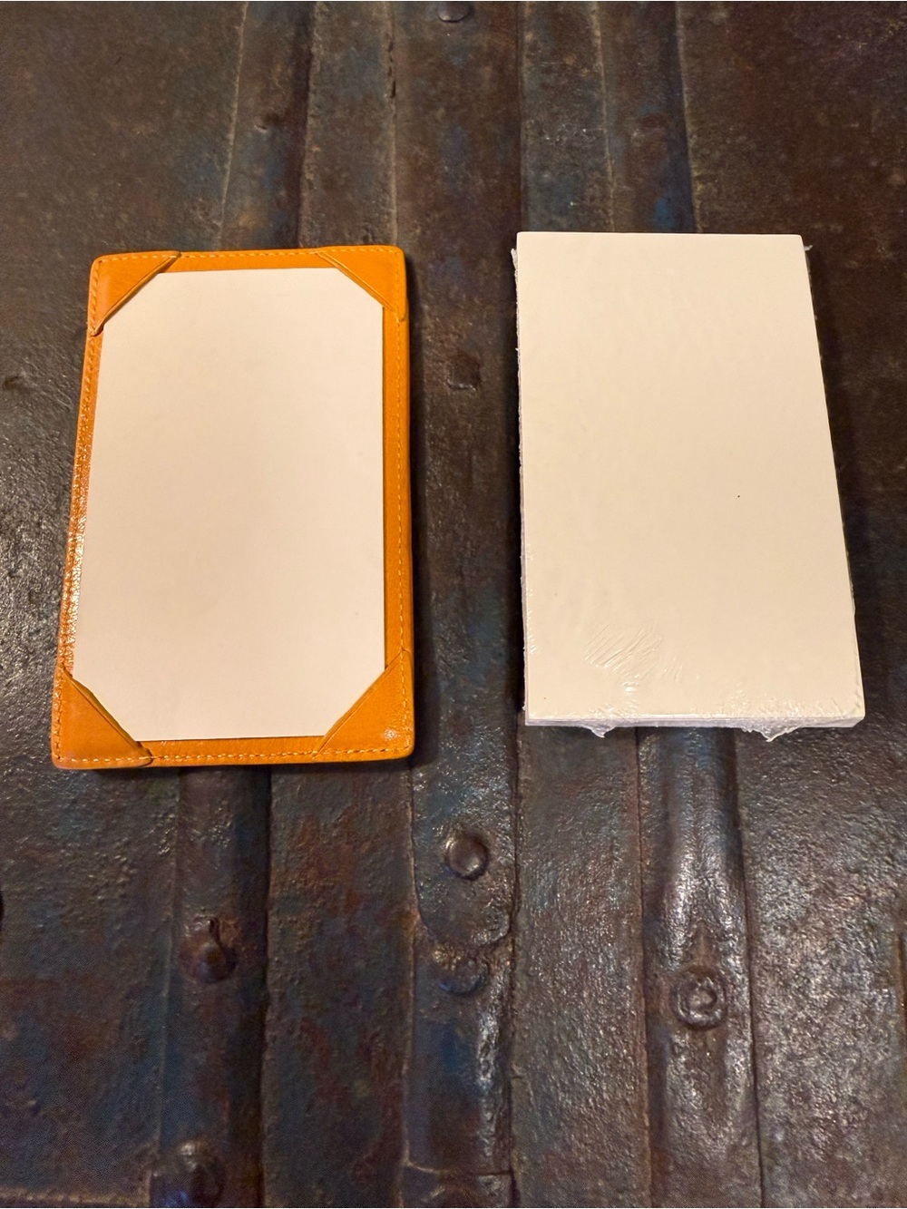 Yellow leather Dooney & Bourke note holder